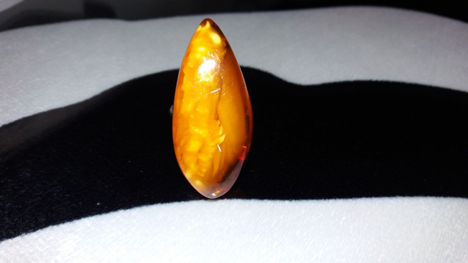 Vintage Honey egge amber, meripihka sormus