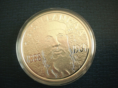 10e F.E. Sillanpää Juhlaraha PROOF Hopea