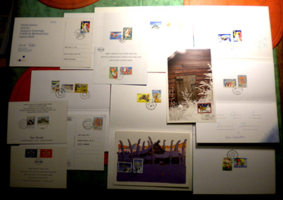 Erä Postin Joulu FDC kortteja (13+1kpl)