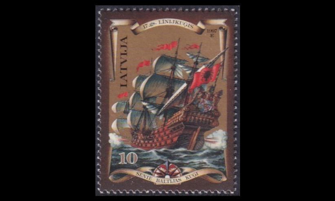 Latvia 454 ** Vanha purjealus (1997)