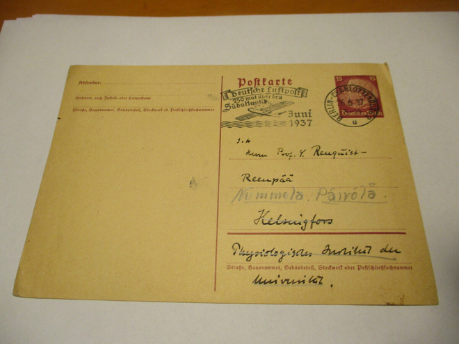 1937 Saksa ehiö professorille Nummelaan