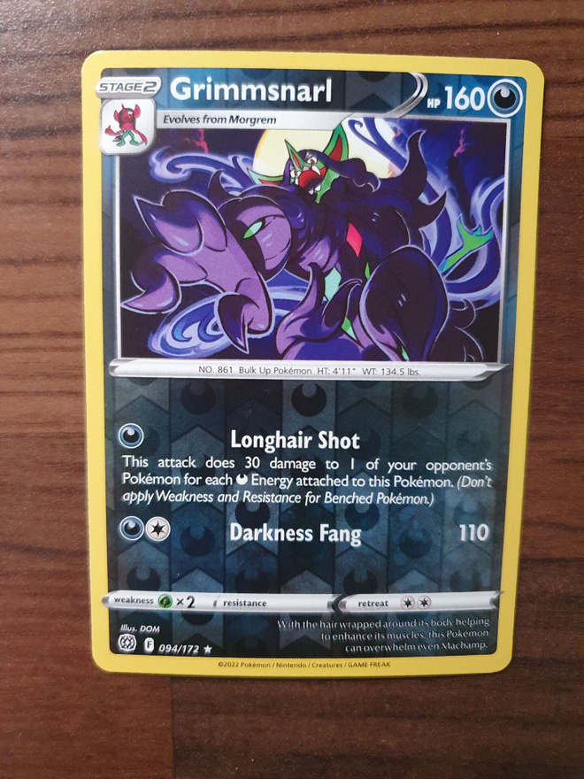 Pokemon Grimmsnarl 094/172 Reverse holo rare