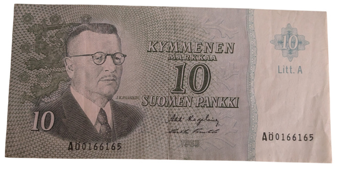 10 Markkaa 1963 Litt. A AÖ-sarjaa