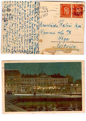 M30 1930 1mk pari kortti Latvijaan 1939