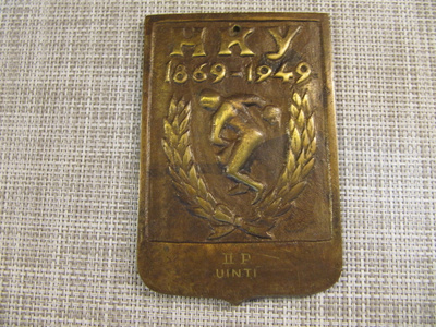 HKY Helsingin Kirjatyöntekijäin Yhdistys mitali 1869-1949.