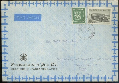 M30 1947  lentokirje Hollantiin