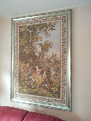 LÖYTÖ?Suuri näyttävä gobeliini kehystettynä 165×118cm