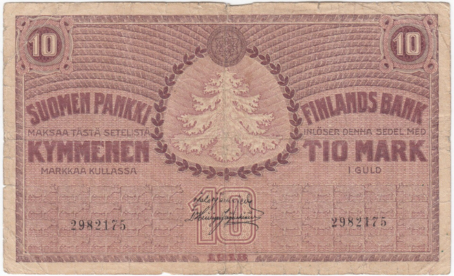 10 Markkaa 1918 kl.3