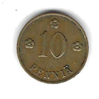 1934 10 PENNIÄ KOLIKKO KÄYTETTY - pikkukuva 1