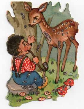 AFKH 16 / Piippua polttava siili ja bambi. 1950-l.