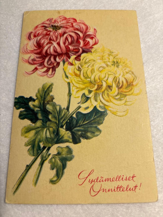 KUKKAKORTTI, Onnittelukortti 1950-luku