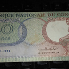 Congo Kongo 20 Francs 1962 P4 XF kulmavika - pikkukuva 1