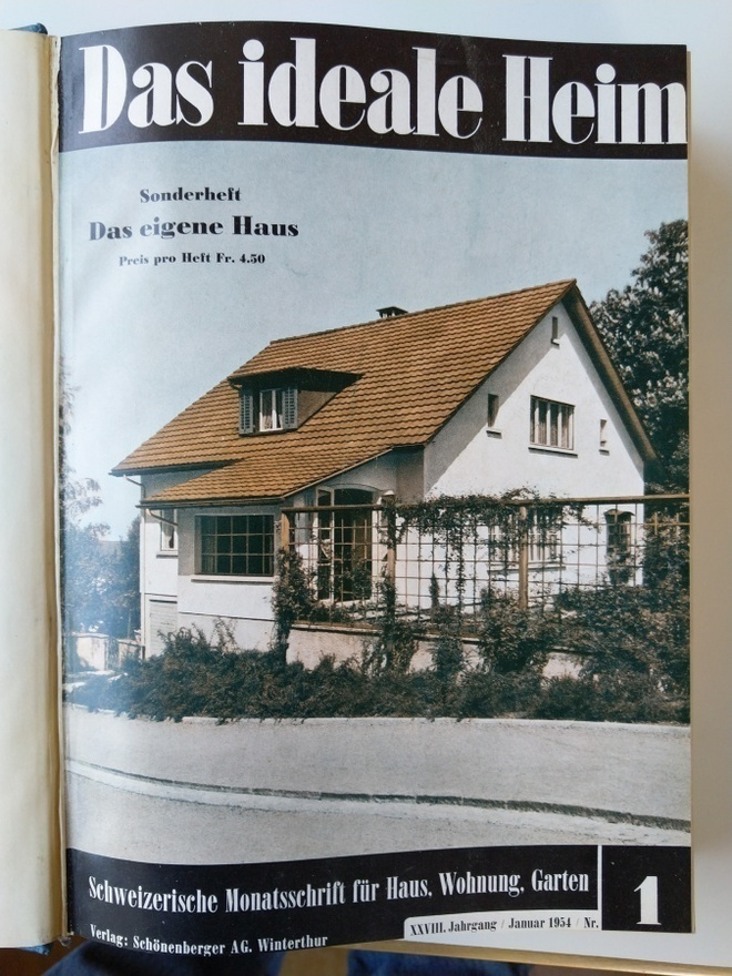 Das Ideale Heim vuosikerta 1954; 12 lehteä sidottuna kansiin