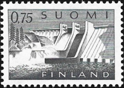 1963 Yleismerkki Pyhäkoski 0,75 paperi xHa 3 ** LaPe 560 x