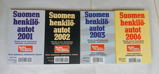 Suomenhenkilöautot 2001,2002,2003 ja 2006 4kpl