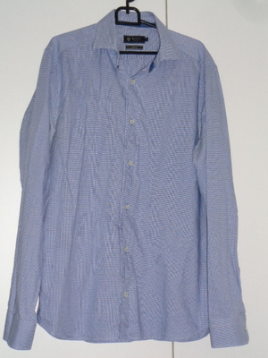 Siniruudullinen kauluspaita L slim fit