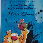 "NALLE NOSTAA HATTUA JA ONNITTELEE!"-KULKEMATON POSTIKORTTI - pikkukuva 1