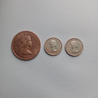 Englanti / Britannia kolikko, one penny, six 6 pence 2kpl. - pikkukuva 1