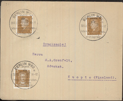Saksa 1930 IPOSTA painotuote Suomeen