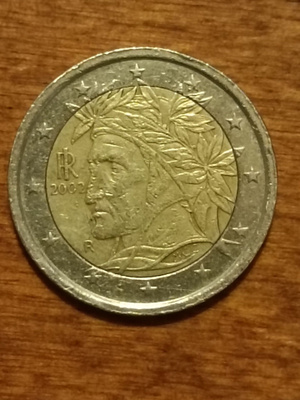 2 euron keräily kolikko Dante Alighieri