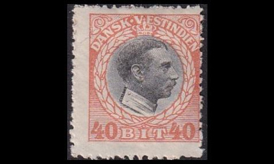 Tanskan Länsi-Intia 55 * Christian X 40 bit rosohammaste (1