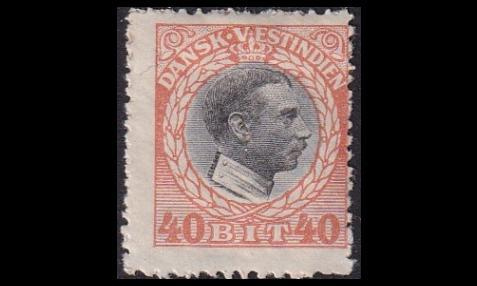 Tanskan Länsi-Intia 55 * Christian X 40 bit rosohammaste (1