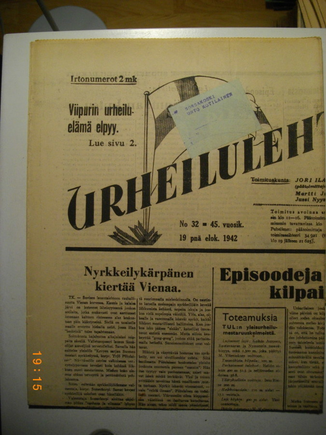 Suomen Urheilulehti Nro 32/1942 (15.3)