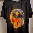 Musta T-paita XL yin yang -kuviolla - pikkukuva 1