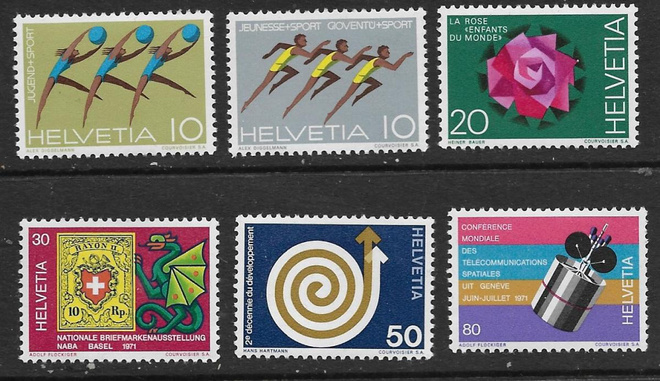 Sveitsi - Vuositapahtumia I 1971 (Mic. 940-945) ** sarja