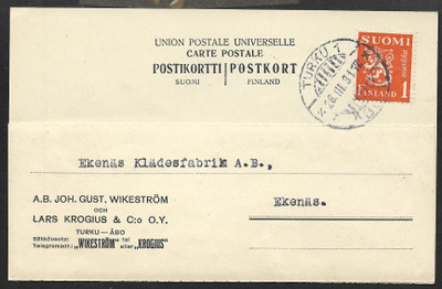 Postilähetys - Yl.m. 1mk (LAPE 150) Turku 1 26.3.1931