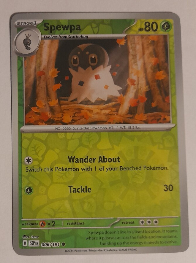 Spewpa [Reverse Holo] #6 Pokemon Surging Sparks - NM/M