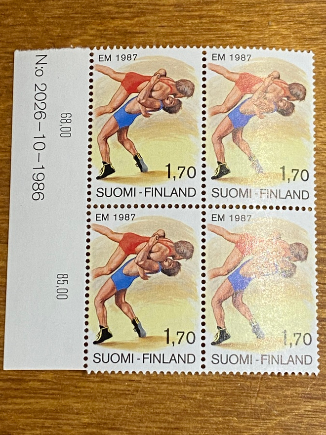 PAININ EM 1987 NELIÖ NUMERO MARGINAALILLA**