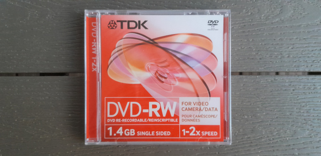 TDK DVD-RW 1.4 GB 1-2x Speed Levy DVD Kameroille