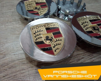 Porsche vannekeskiöt – Kulta-Kromi – 75mm (4kpl