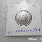 1 mk 1907 hopeaa  kulkematon kl 9 - pikkukuva 5
