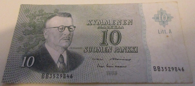 Seteli 10 mk Litt. A 1963 Suomen Pankki BB3529846