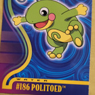 Politoed #186 Pokemon 2001 Topps Johto Champions card - pikkukuva 1