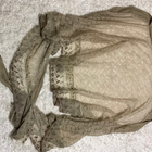 VINTAGE BY FE pellava beige pitsi neule huivi - pikkukuva 1