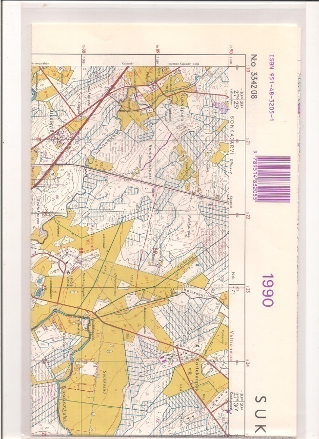 Peruskartta 1:20 000 Sukeva, Sonkajärvi