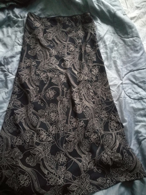 InWear musta/ valkea-pitkä kuvio hame ( L ) vuorellinen