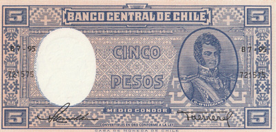 Chile 5 peson pakkasileä seteli