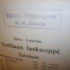 Alho-Laurila : Sotilaan laskuopin tuloskirja ( 1 p. 1926 ) - pikkukuva 2