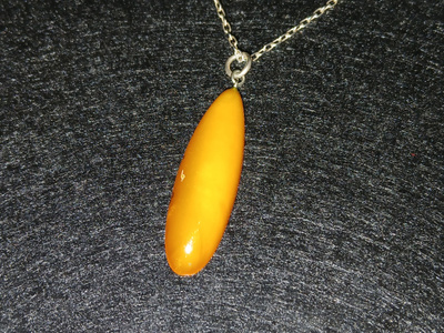 Vintage hopea meripihka amber riipus kaulakoru 900S