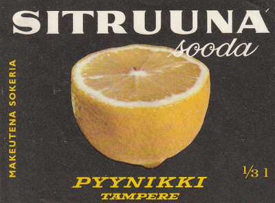 VANHA JUOMAETIKETTI - SITRUUNA SOODA TAMPERE (K11-S87)