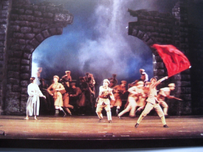 Pohjoiskorealainen teatteri esitys postikortti