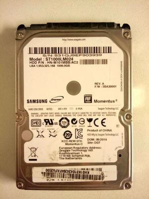 Samsung Momentus 1TB 2,5" 5400RPM sata kovalevy