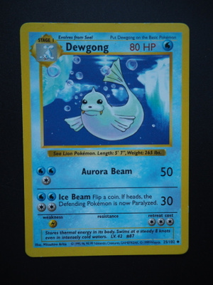 Pokemon kortti Shadowless Dewgong Base set