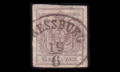 Itävalta 4_Y o Vaakuna 6 Kr PRESSBURG (1850)