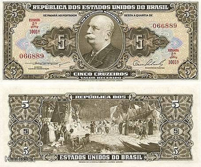 Brasilia 5 Cruzeiros v.1954 (P-158b) UNC