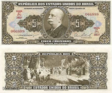 Brasilia 5 Cruzeiros v.1954 (P-158b) UNC